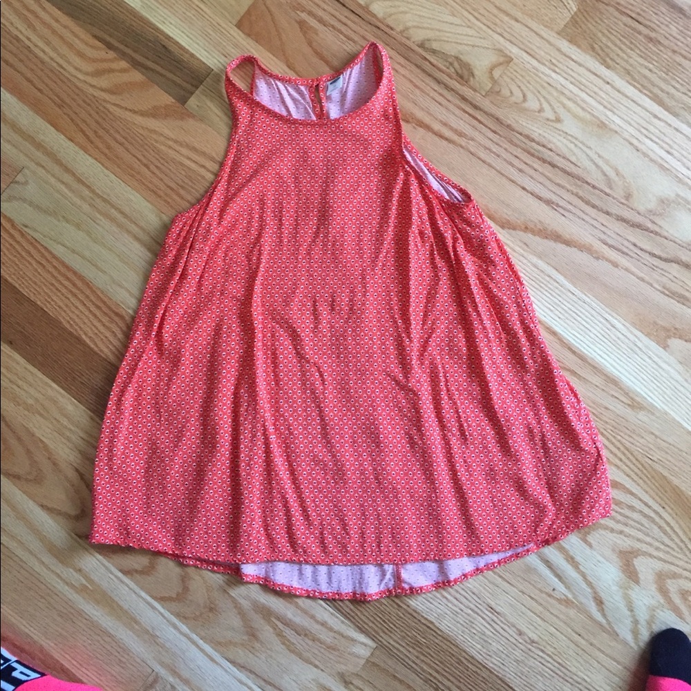 Orange Patterned Tank Top