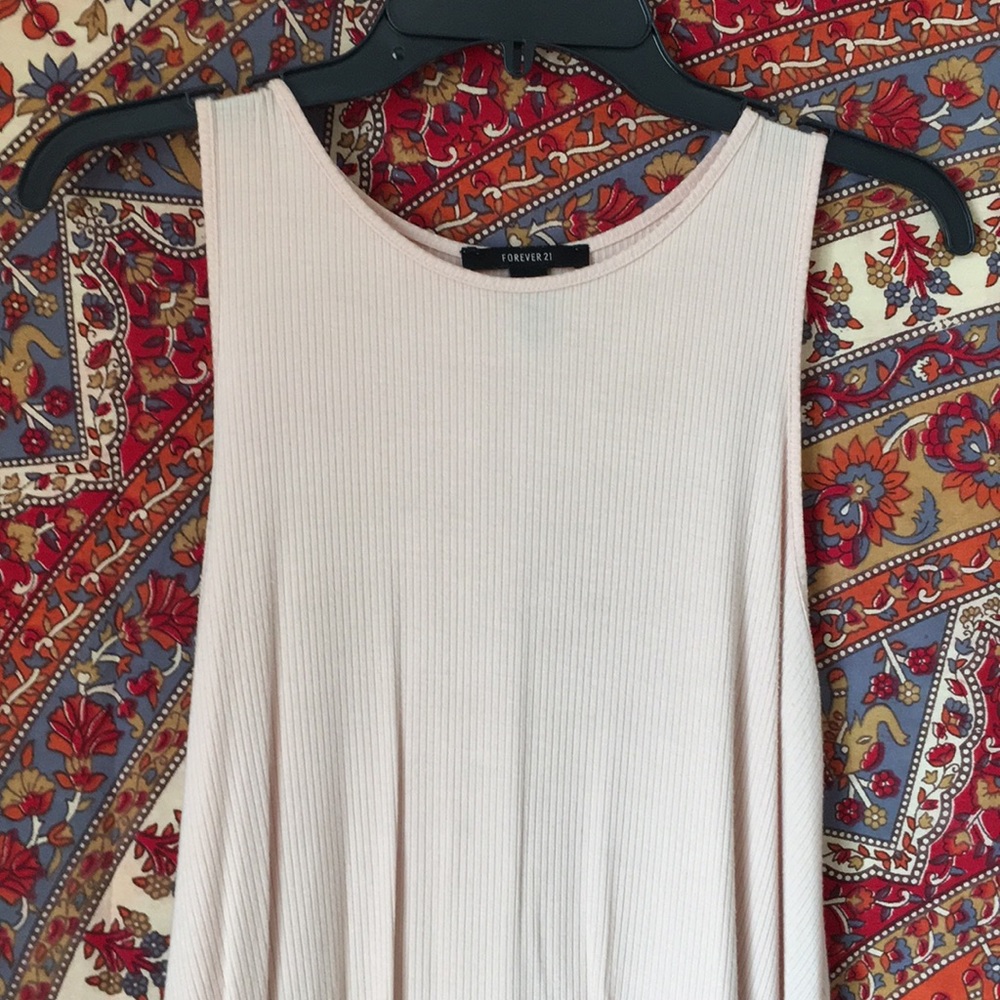Pale Pink Ribbed Skater Dress NWOT