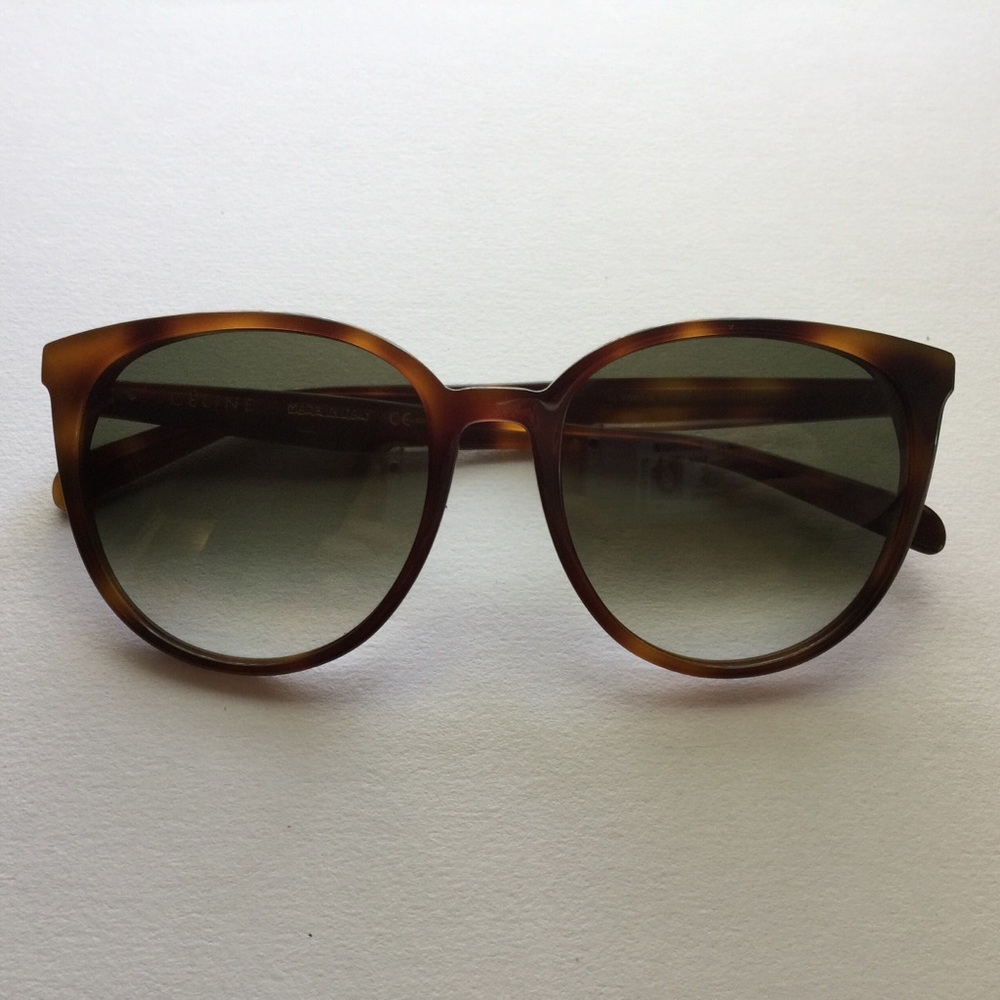 Céline Tortoise Round/Cat Eye Sunglasses
