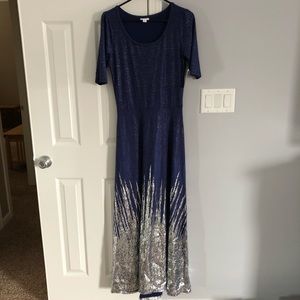 UNICORN Lularoe Ana Frozen Elsa Dress Medium