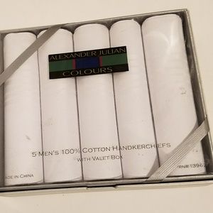 Brand new white Alexander Julian handkerchiefs