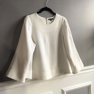 White flare sleeve blouse