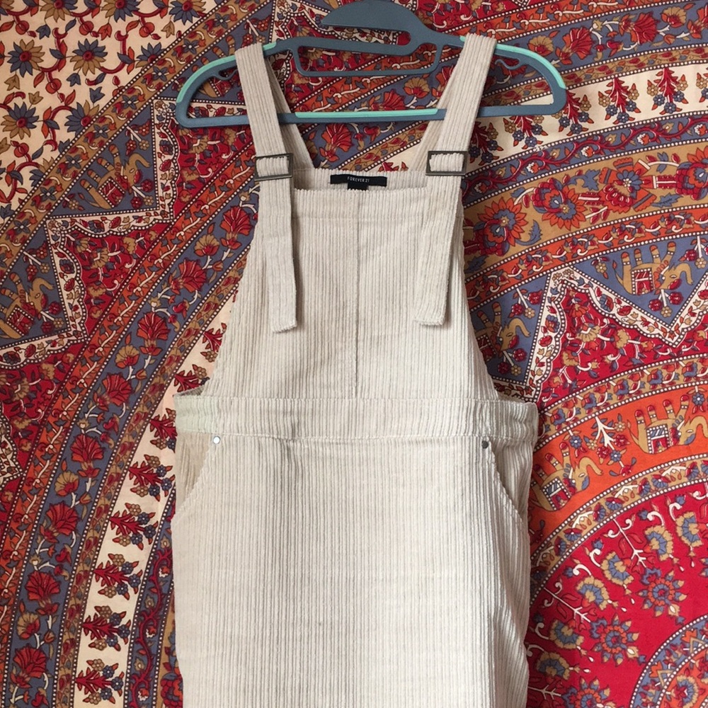 Cream Overall Dress