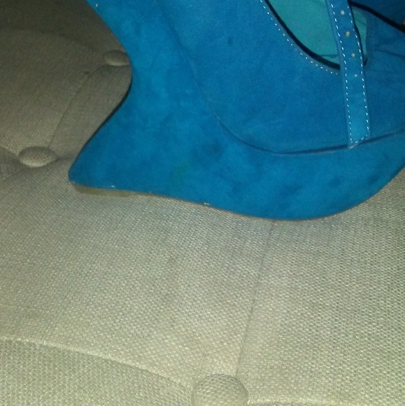 Women suede platform wedges - Picture 3 of 4