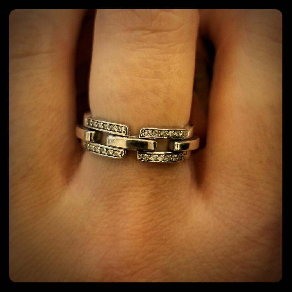 14k solid white gold ring