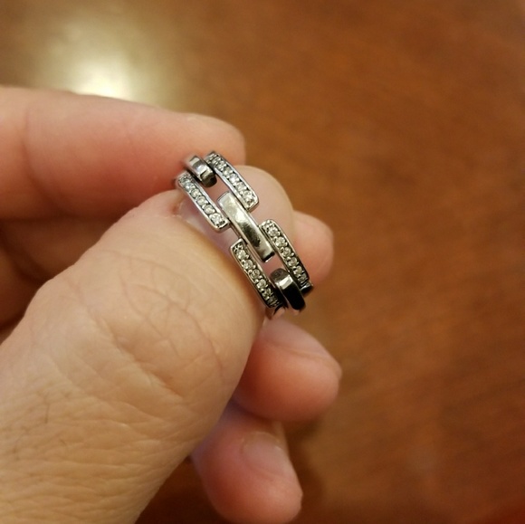 14k solid white gold ring - Picture 5 of 8