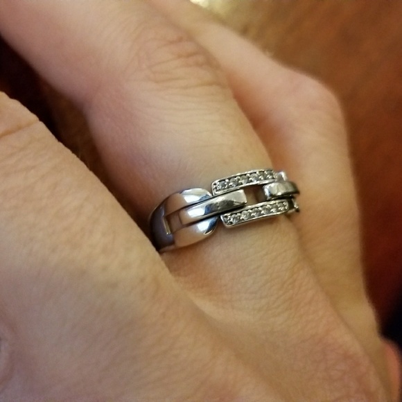 14k solid white gold ring - Picture 6 of 8