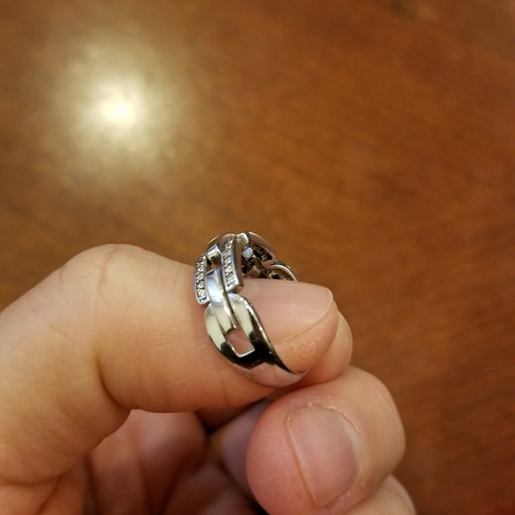 14k solid white gold ring - Picture 7 of 8