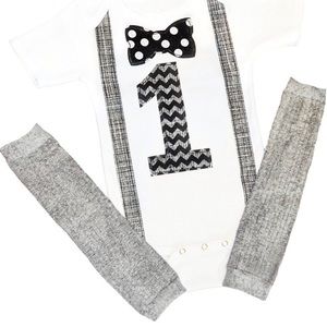 1st Birthday Bowtie Onsie with Leg Warmers NEW!