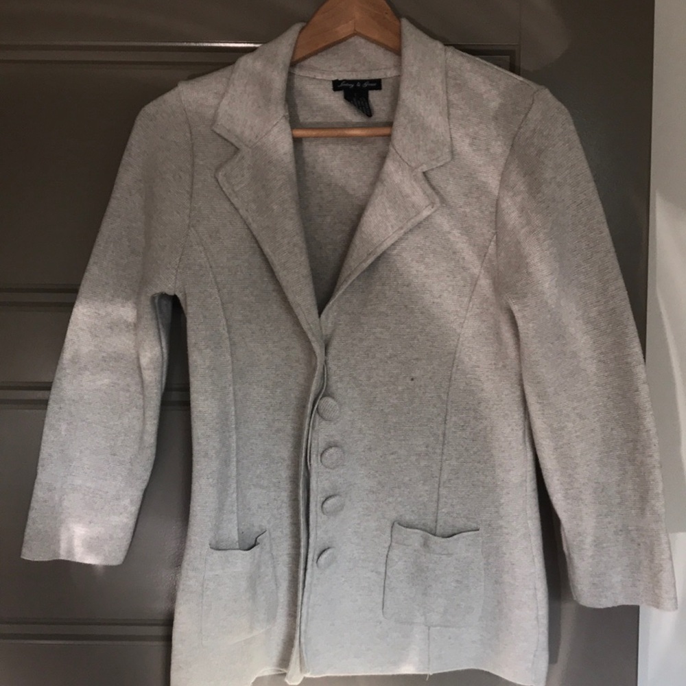 Taupe, knit blazer!