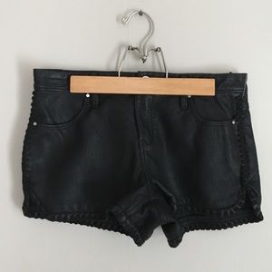 Blank NYC Black Vegan Leather Shorts