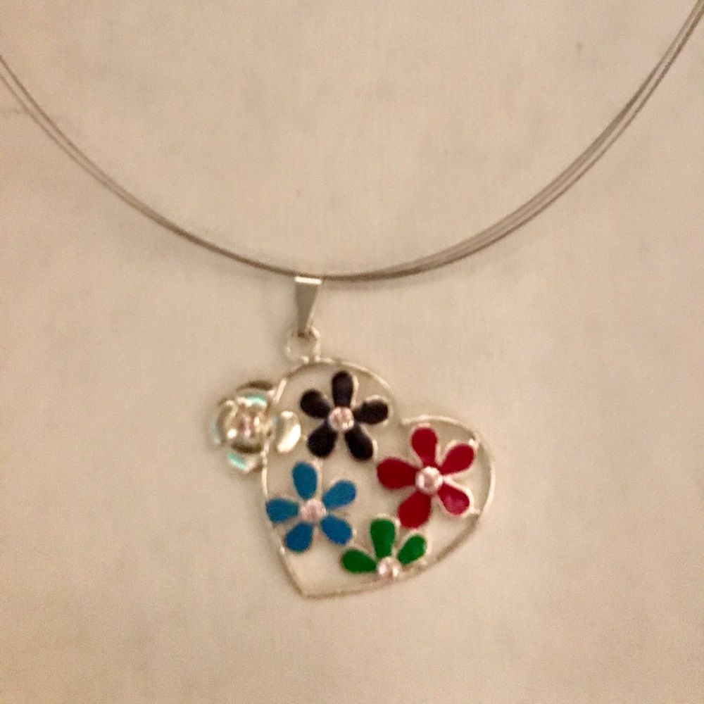 Sterling plated cz necklace