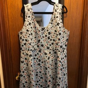A-Line 3X Torrid Scuba Blue Flower Print Dress