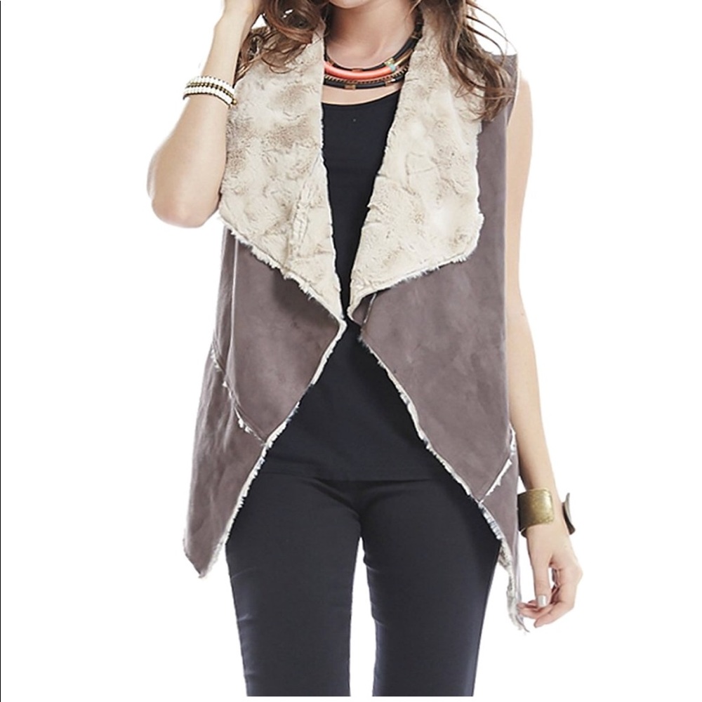 Faux Fur Suede Shearling Vest