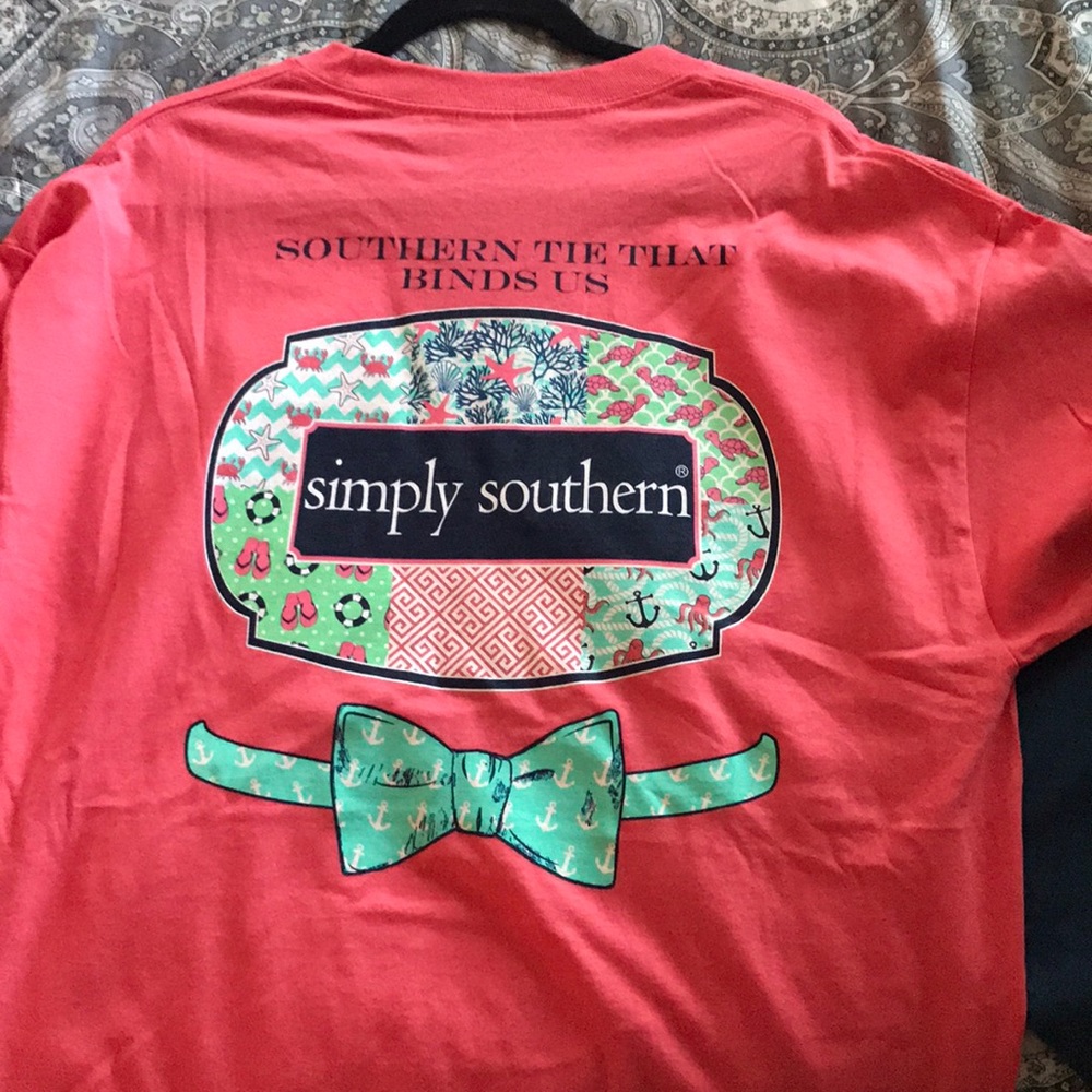 Simply Southern Coral Short Sleeve T-shirt XL