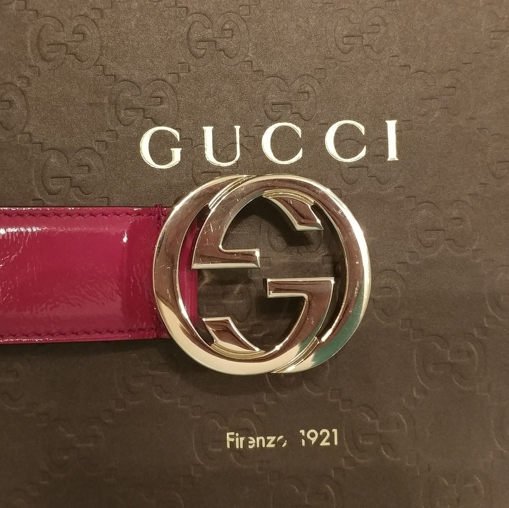 Gucci Women's Pink Leather Belt