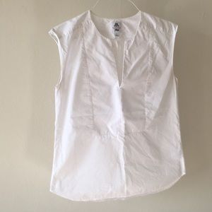 Jcrew White Cotton Sleeveless Blouse Sz 2