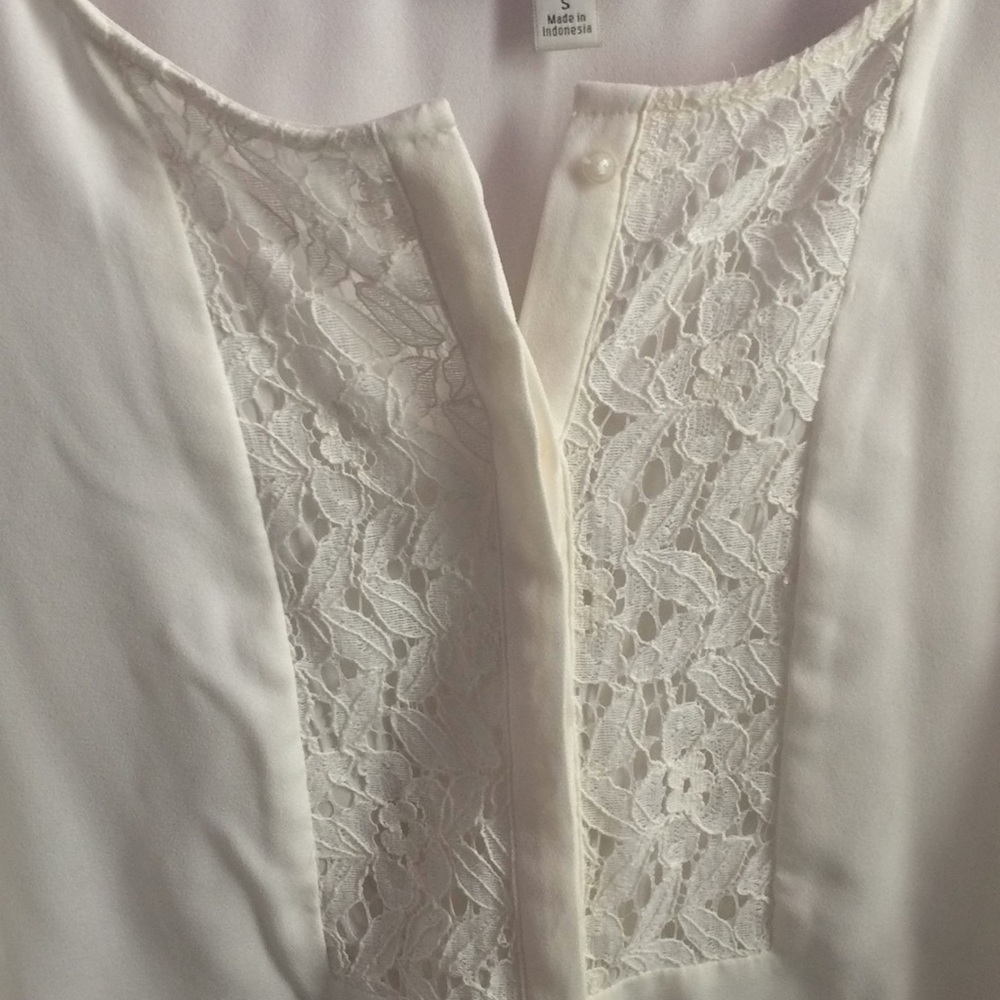 Lace and Detailed White Blouse