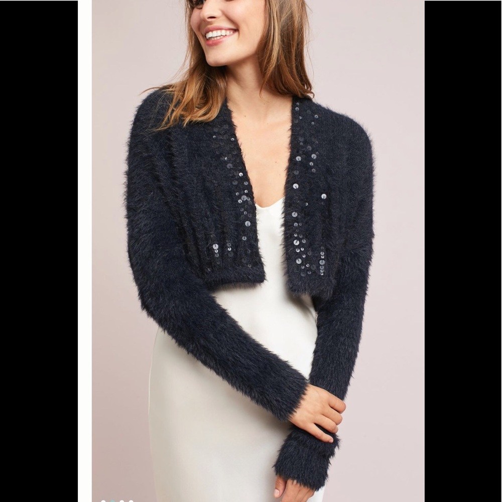 Anthropologie Knitted & Knotted Crop Cardigan