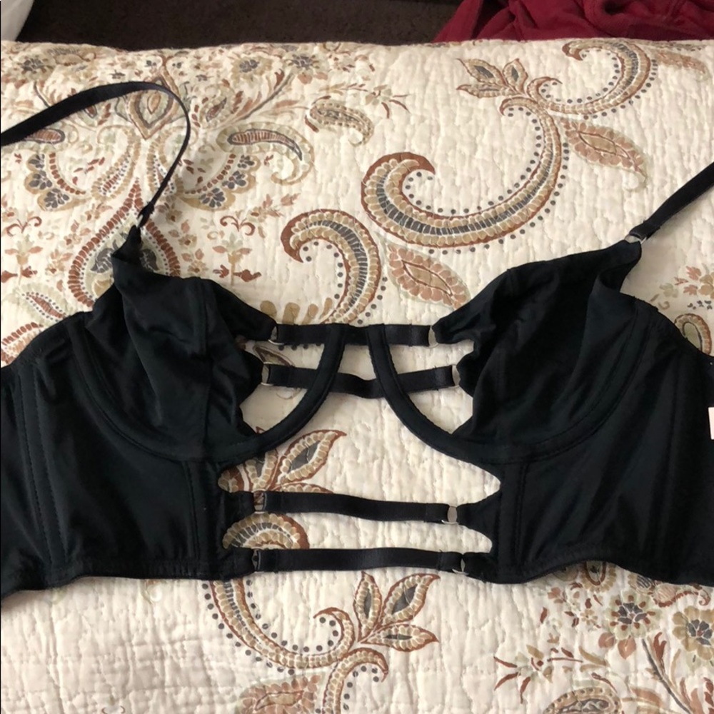 Nasty Gal Black Corset Bra