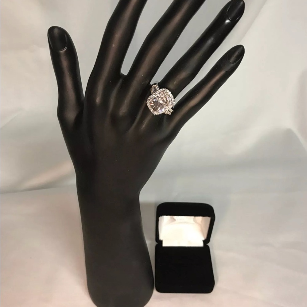 Emerald Cut Simulated Diamond Ring - image 2