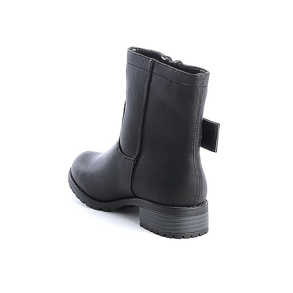 Distressed Lug Sole Buckle Ankle Combat Booties - Picture 2 of 4