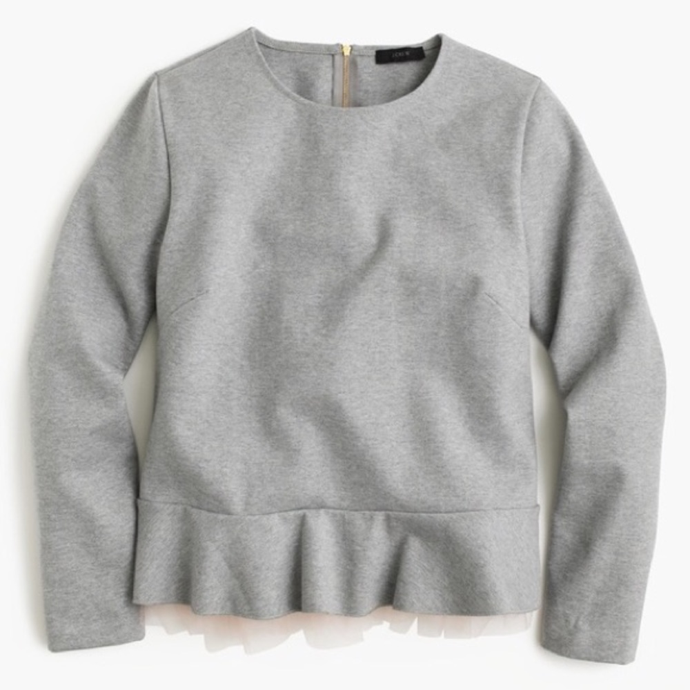 J.Crew Tulle Peplum Sweatshirt