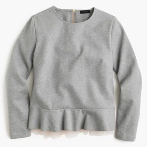 J.Crew Tulle Peplum Sweatshirt