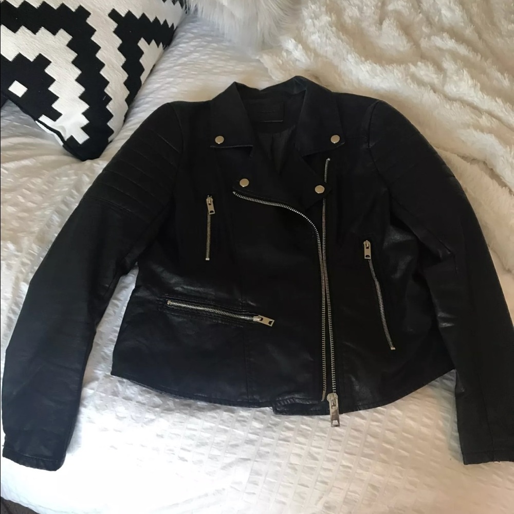 Faux Leather Moto Jacket
