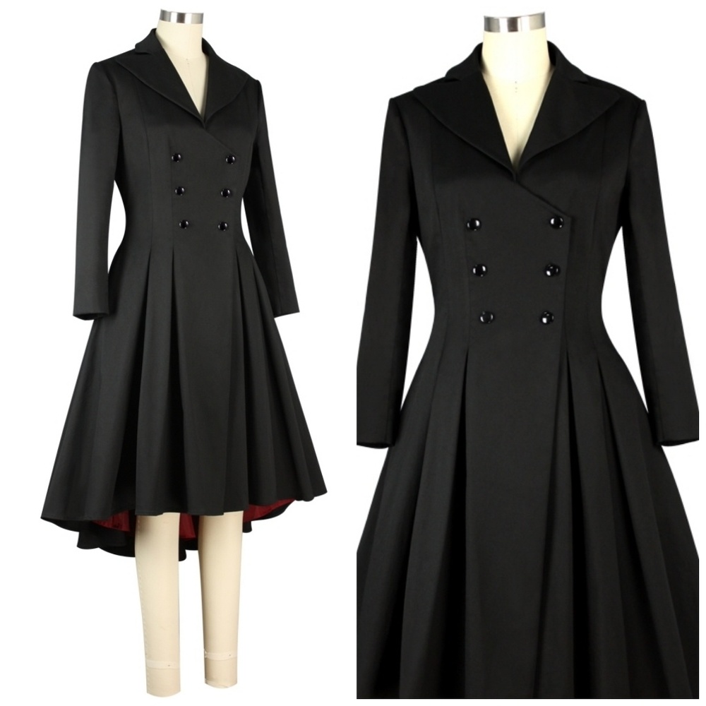 Button Pin Up Clothing Coat Jacket Vintage Style - Picture 2 of 6