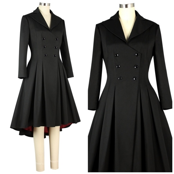 Button Pin Up Clothing Coat Jacket Vintage Style - Picture 2 of 6