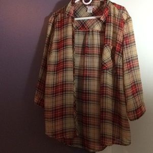 Sheer plaid shirt