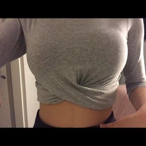 Gray Crop Top