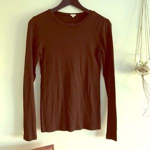 Brown J Crew Fitted Tee