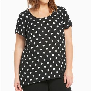 Torrid Polka Dot Georgette Hi-Lo Blouse in 4X