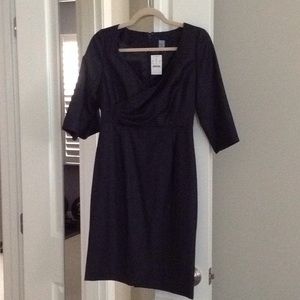 J. Crew gray black v-neck short sleeve dress