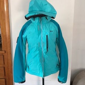 Snowboard, ski winter coat.