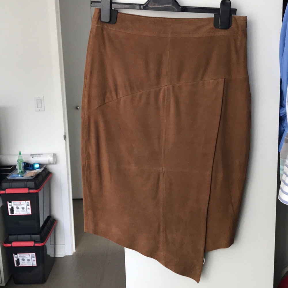 Leather Brooks Brothers asymmetrical skirt
