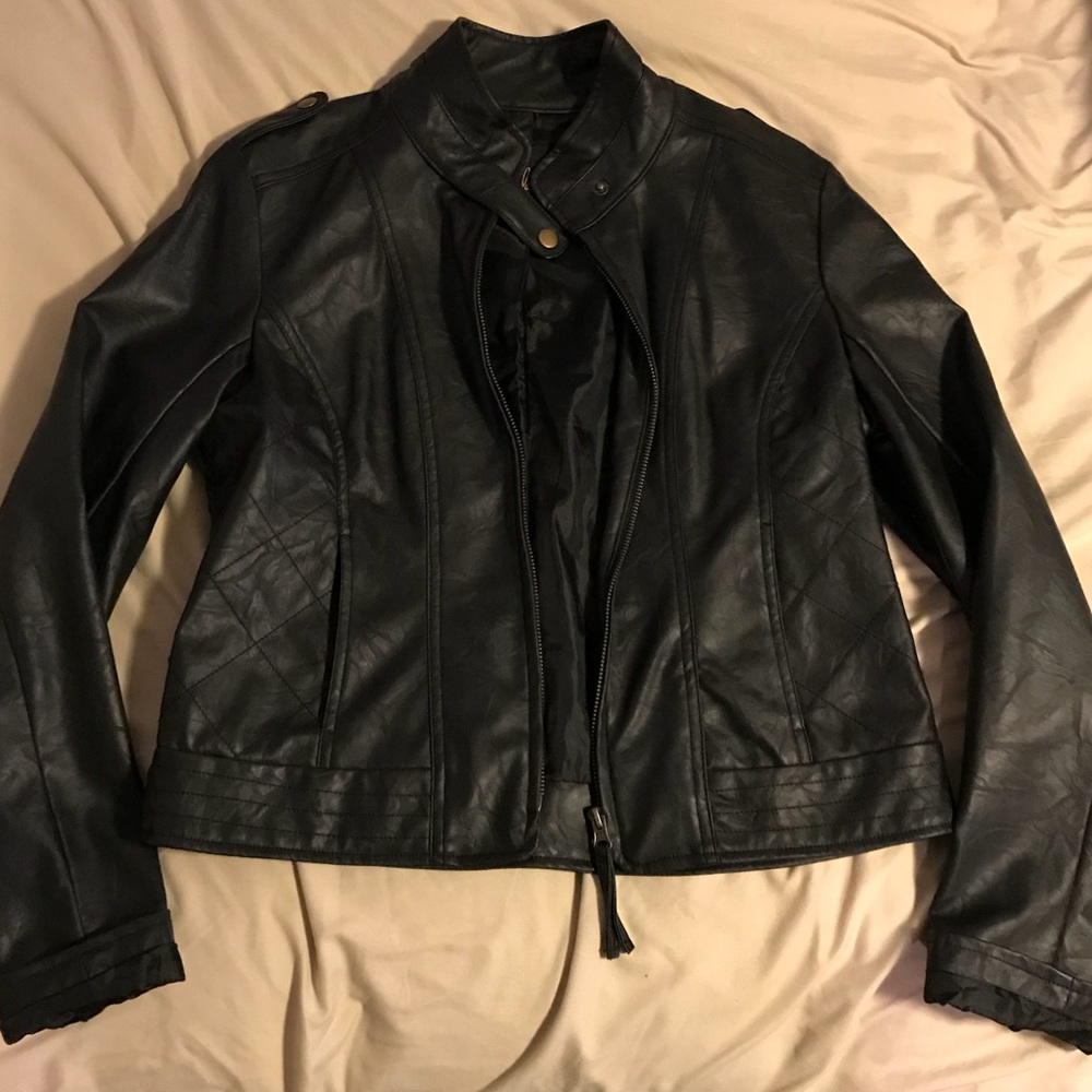 Black faux leather jacket