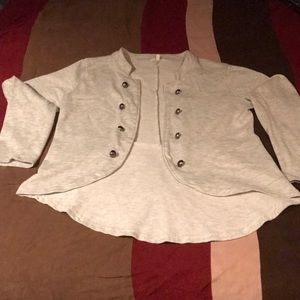 Long sleeve short waisted open front cardigan