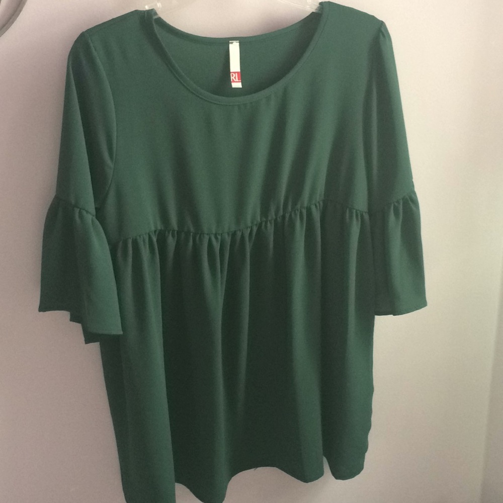Emerald Bell Sleeve Blouse