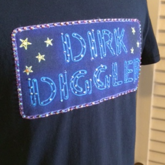 *SOLD!* "Dirk Diggler" embellished T-shirt, Mens L - Picture 2 of 3