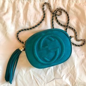Gucci mini Soho shoulder bag in turquoise suede