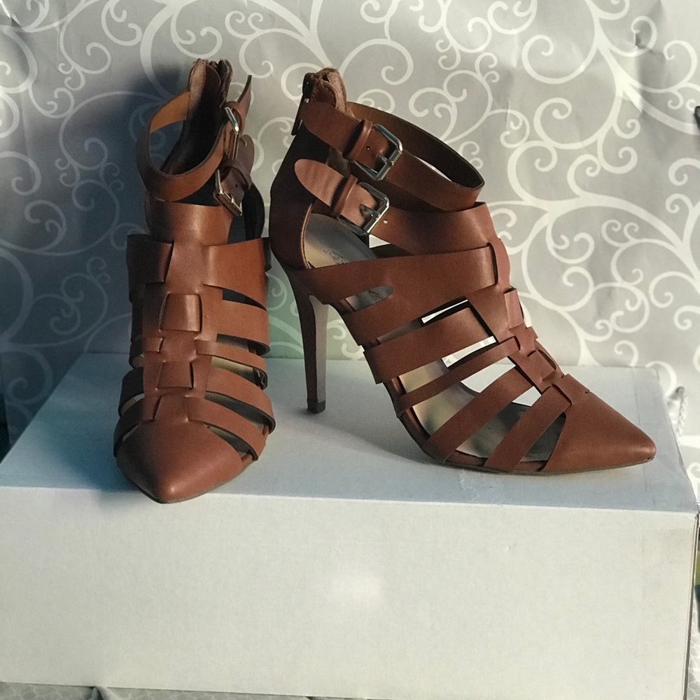 Brown high heels
