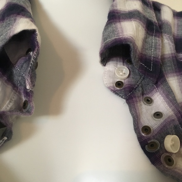 Free People plaid long sleeve shirt size small - Picture 6 of 8