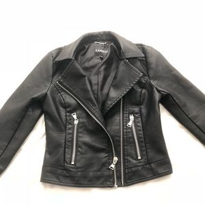 Express black faux leather jacket