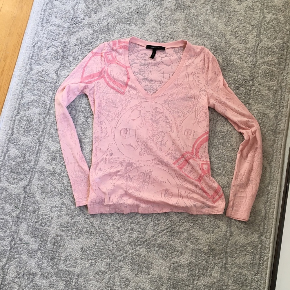 BCBGMaxAzria Sheer Long Sleeve