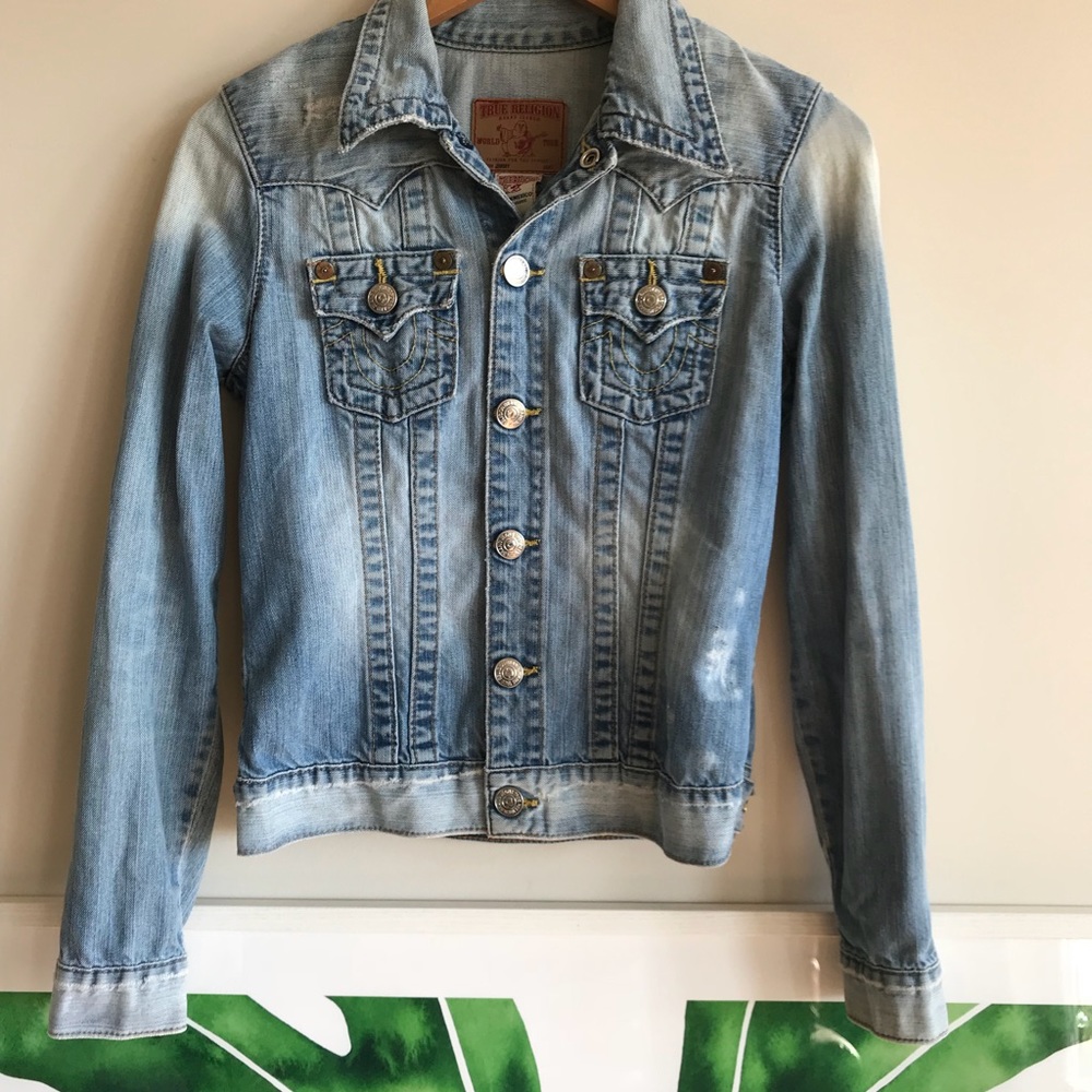 True Religion Distressed Jimmy Denim Jacket (M)