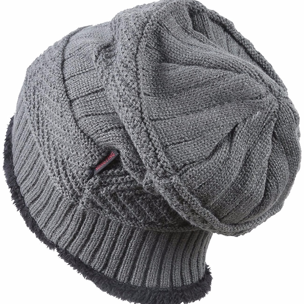 Winter Knitting Skull Cap Wool Slouchy Beanie Hat - Picture 2 of 5