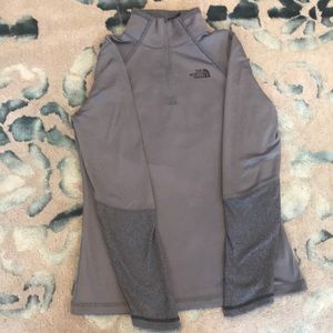 Gray North Face half zip up